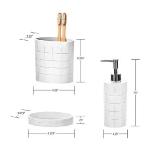 Creative Scents Juego de accesorios de baño blancos_5