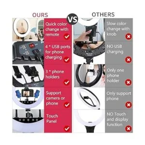 Anillo de luz LED de 21 pulgadas con soporte para trípode_4