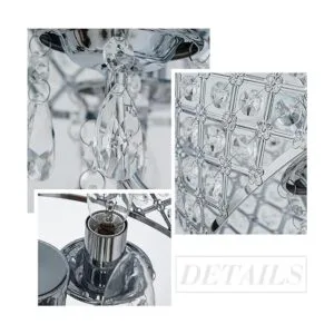 VILUXY Lámpara de araña de cristal rústico con colgante_7