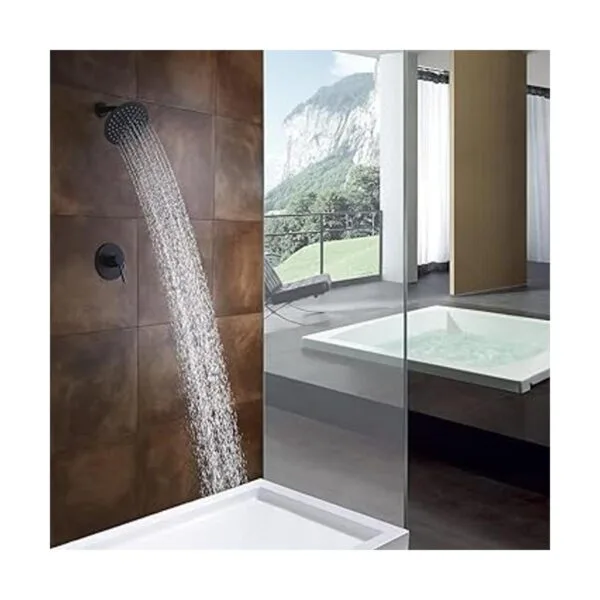 sumerain Grifo de ducha negro mezclador de ducha negro_3