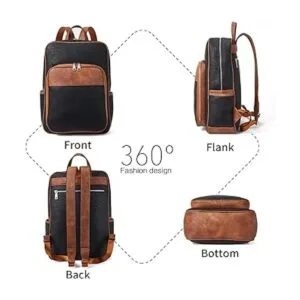 Telena Mochila de cuero para laptop para mujer negocios_4