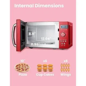 COMFEE Horno microondas retro de tamaño compacto para_4