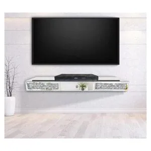 Estante de pared con espejo para muebles con cajón_4