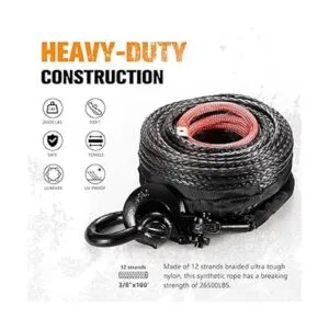 BUNKER INDUST Kit de cuerda de cabrestante sintético_2