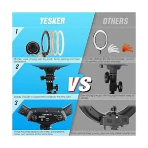 Anillo de luz LED de 18 pulgadas con soporte tipo trípode_5