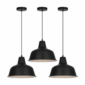 Luces colgantes industriales negras accesorios de_1