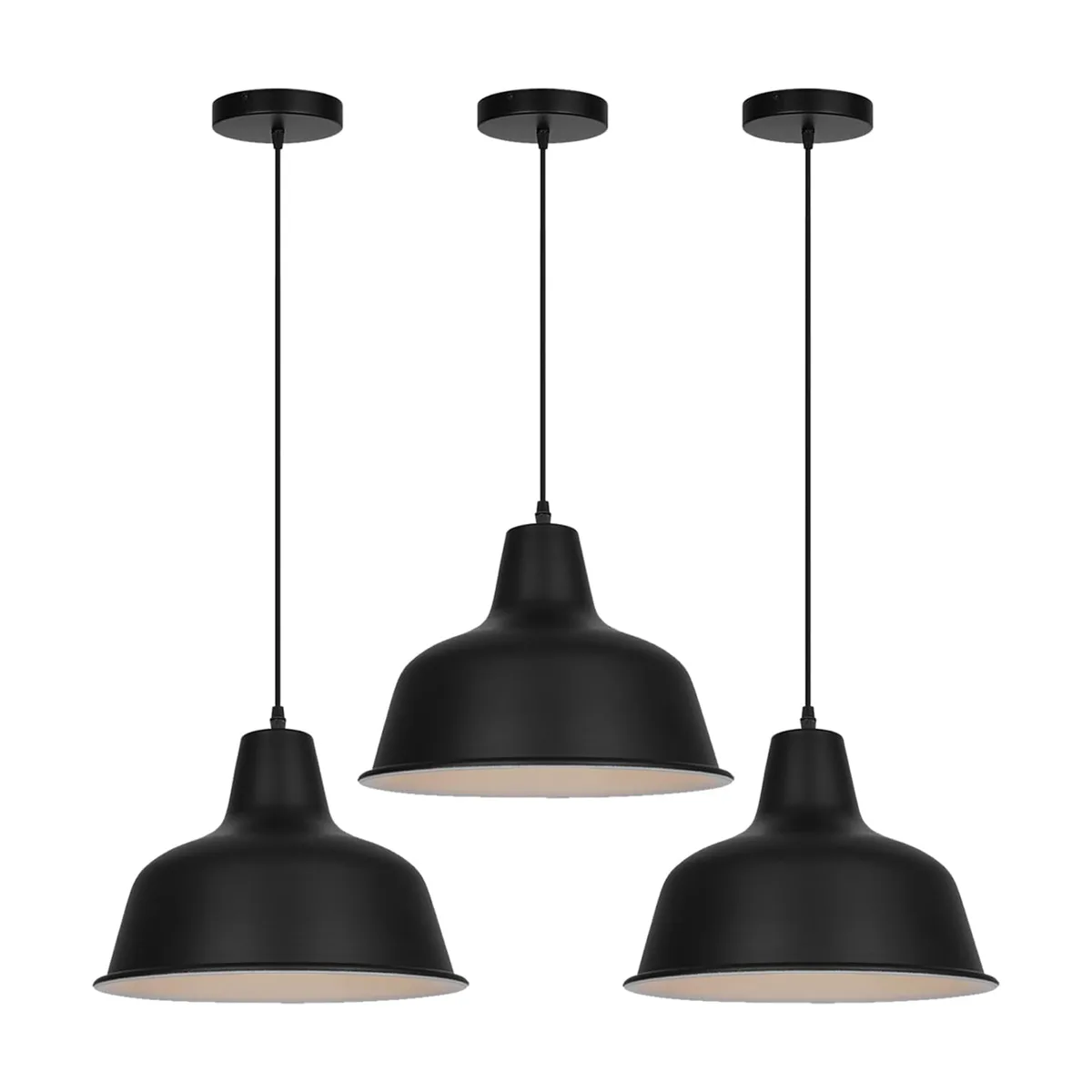 Luces colgantes industriales negras accesorios de_1