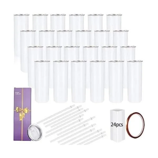 YOUKE OLA Paquete de 24 vasos de sublimación rectos y_1