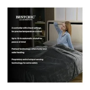 BESTCHIC Manta térmica eléctrica tamaño King de 100 x 90_4