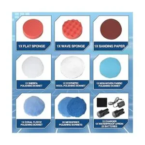Saker Pulidora inalámbrica para automóvil kit de máquina_6