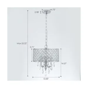 VILUXY Lámpara de araña de cristal rústico con colgante_6