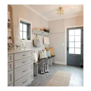 Lámpara de techo moderna de latón con diseño de estrella_5