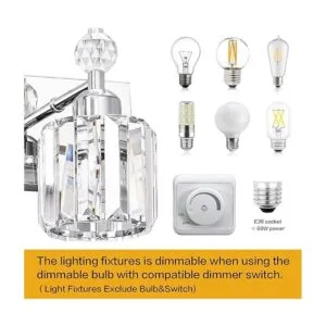 PRESDE Luces de baño modernas de cristal sobre espejo_5