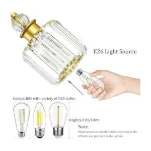 Ralbay Lámpara de tocador de cristal 3 luces de tocador_5