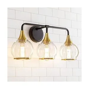 HAHZT Lámparas de baño doradas y negras para tocador_1