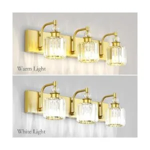 Ralbay Lámpara de tocador de cristal 3 luces de tocador_4