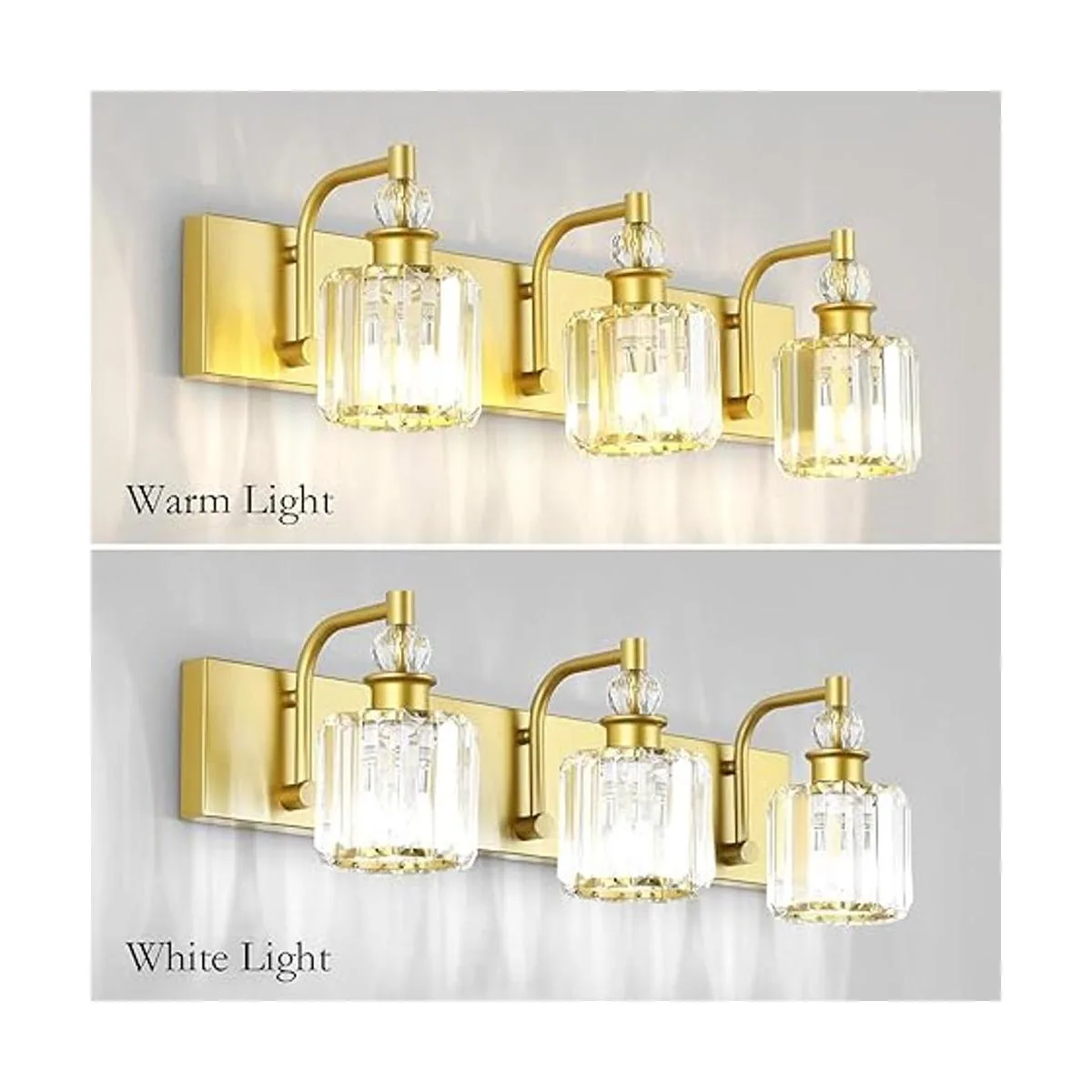 Ralbay Lámpara de tocador de cristal 3 luces de tocador_4