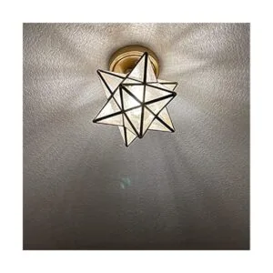 Lámpara de techo moderna de latón con diseño de estrella_4