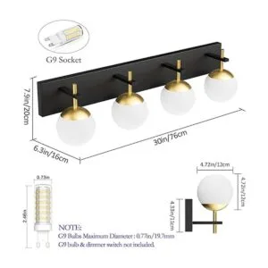 Ralbay Luces de tocador modernas de mediados de siglo para_6