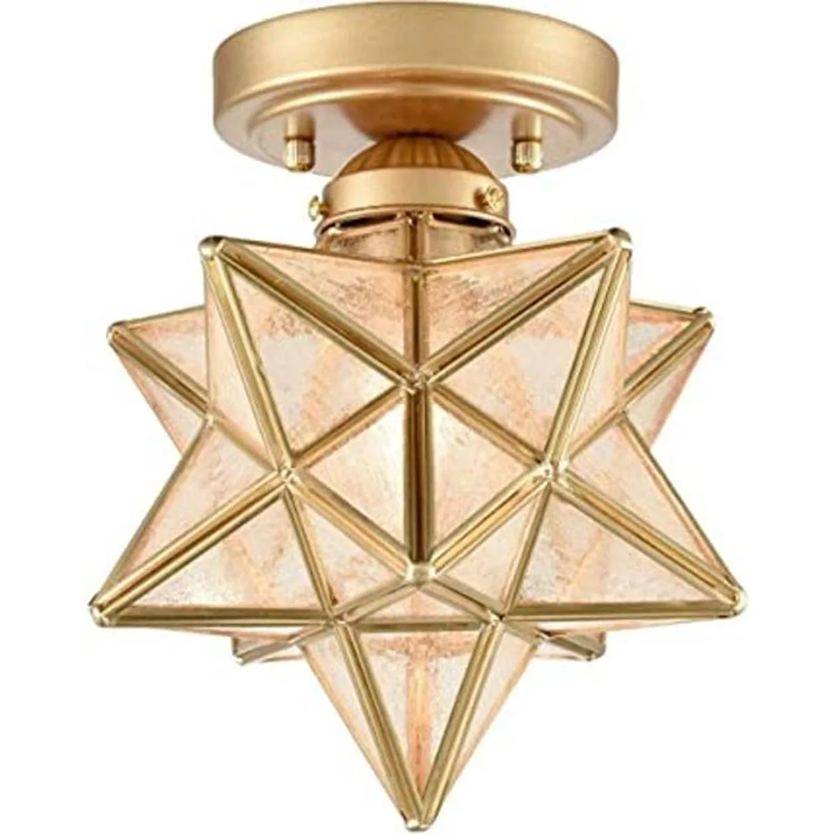 Lámpara de techo moderna de latón con diseño de estrella_1