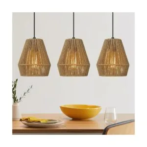 ELYONA Paquete de 3 luces colgantes tejidas lámpara_1