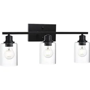 VINLUZ Lámpara de tocador negra mate para baño 3 luces_1