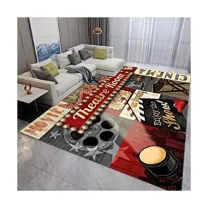 Alfombra vintage de cine en casa cine rojo decoración_1