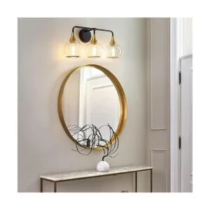 HAHZT Lámparas de baño doradas y negras para tocador_4