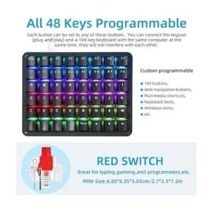 Koolertron SingleHanded Macro Mechanical Keyboard with RGB_3