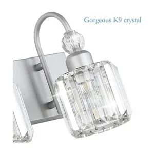 Ralbay Lámpara de tocador de cristal para baño 3 luces de_6