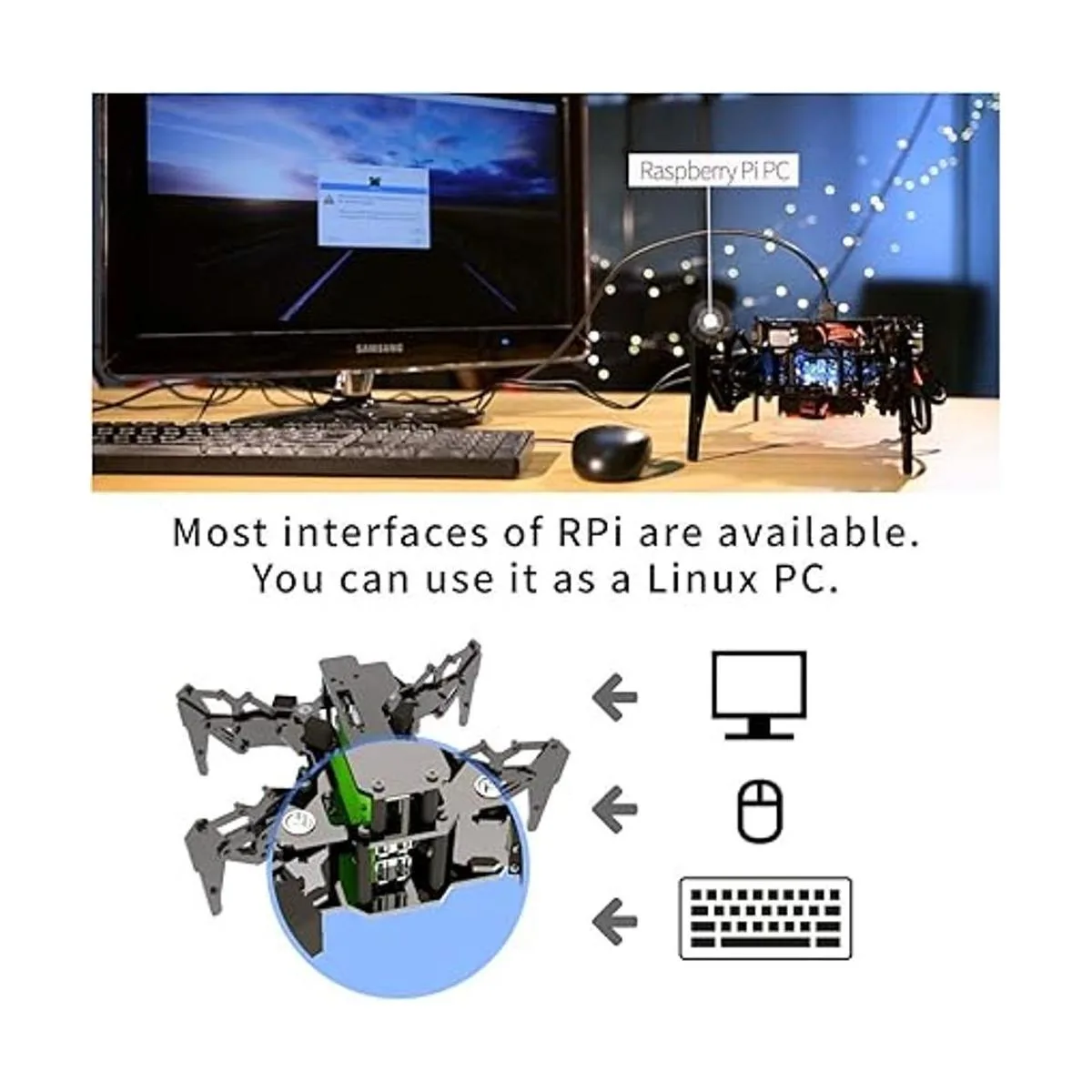 Adeept DarkPaw Bionic Kit de robot de araña cuadrupada_6