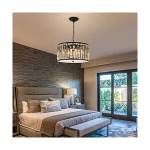 Weesalife Lámparas de cristal negro lámpara colgante de_3