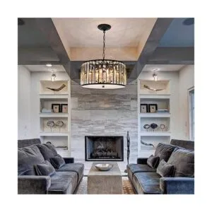 Weesalife Lámparas de cristal negro lámpara colgante de_4