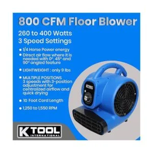 K Tool International Soplador de piso con motor de aire de_4