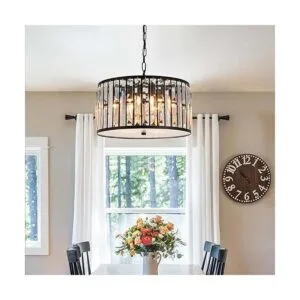 Weesalife Lámparas de cristal negro lámpara colgante de_2