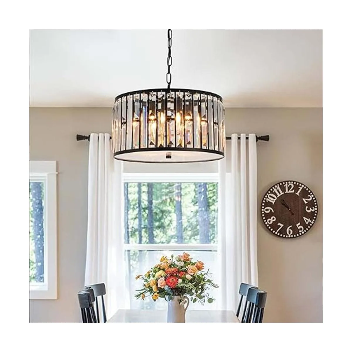 Weesalife Lámparas de cristal negro lámpara colgante de_2
