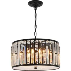 Weesalife Lámparas de cristal negro lámpara colgante de_1