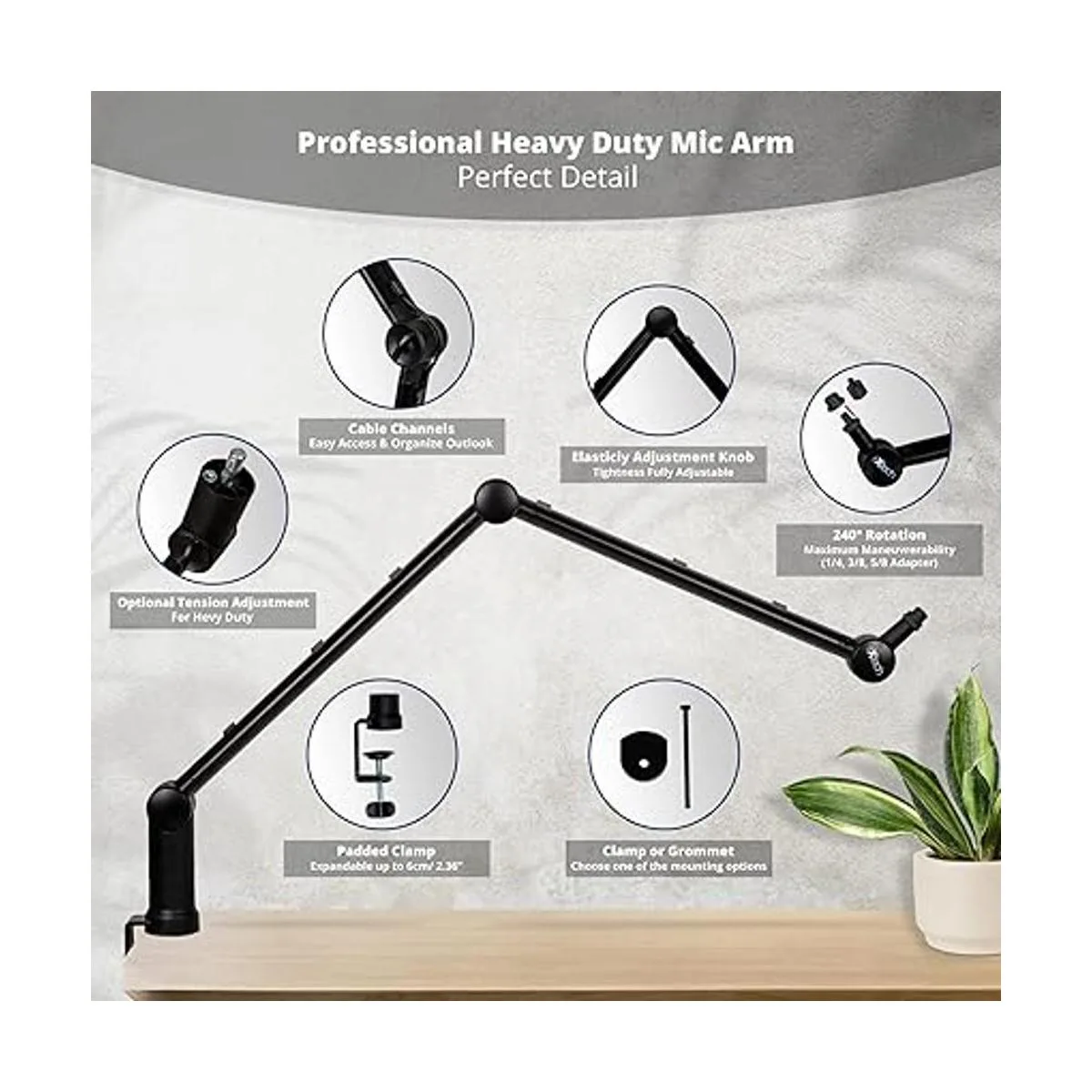 IXTECH Brazo de micrófono con soporte de escritorio_3