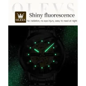 OLEVS Reloj de esqueleto dorado automático mecánico_5