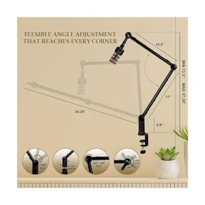 IXTECH Brazo de micrófono con soporte de escritorio_5