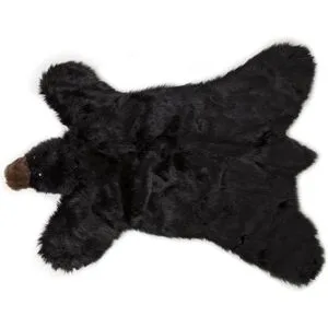 Carstens Alfombra de peluche con diseño de oso negro_3