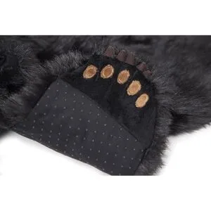 Carstens Alfombra de peluche con diseño de oso negro_4