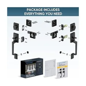 TICONN Juego de manijas dobles para puerta delantera_5