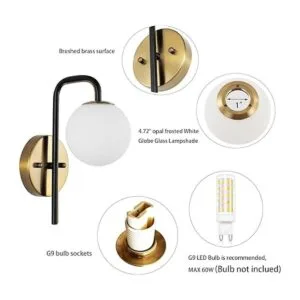 BYOLIIMA Juego de 2 apliques de pared industriales de_5