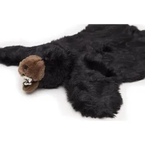 Carstens Alfombra de peluche con diseño de oso negro_2