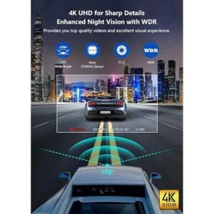 REDTIGER Dashcams Cámara frontal de automóvil 4K UHD_2