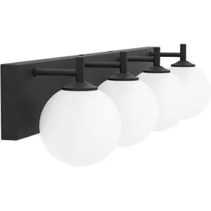 Lámparas de baño 4 luces de tocador color negro mate_7