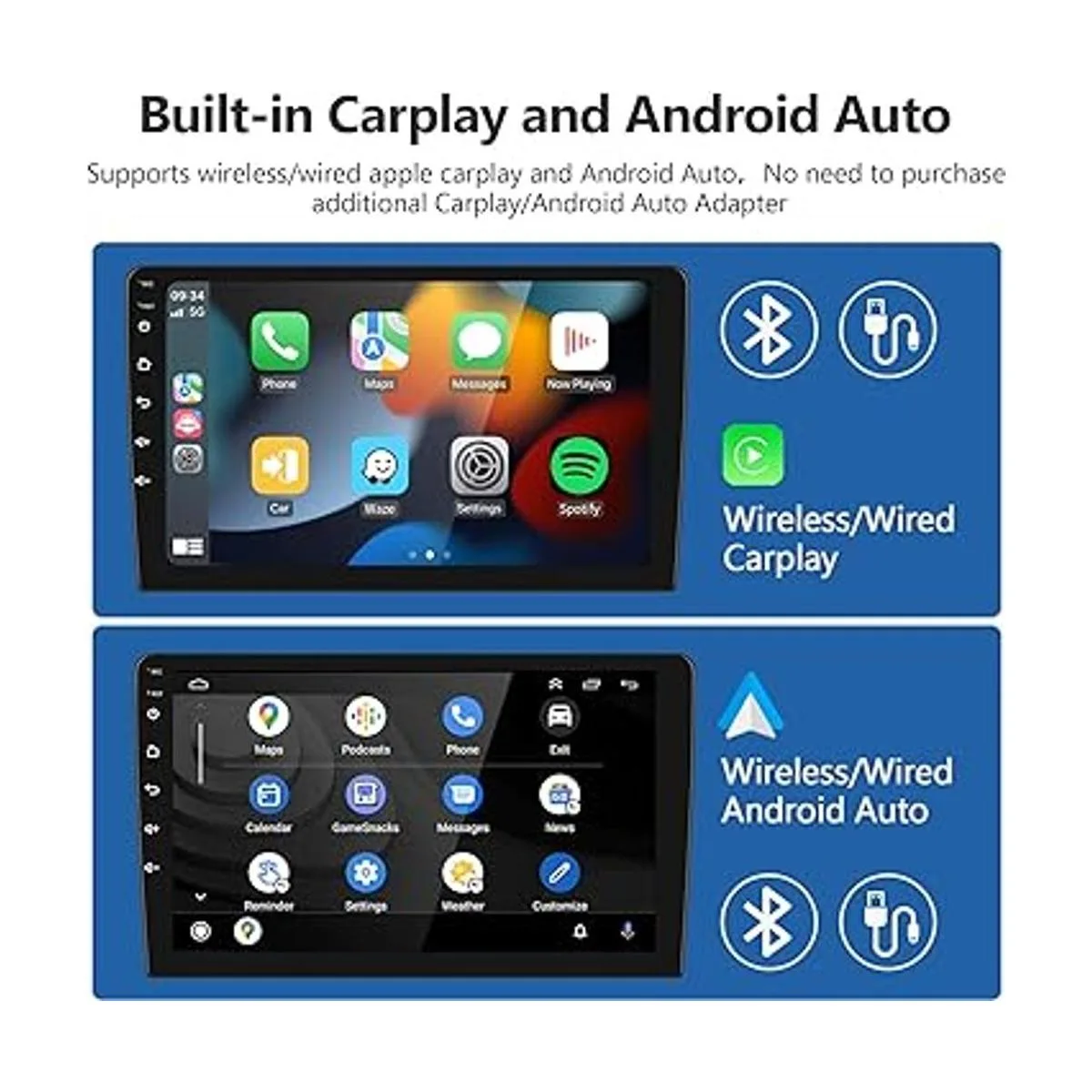 Estéreo de coche Android 2G32G con Carplay inalámbrico_3