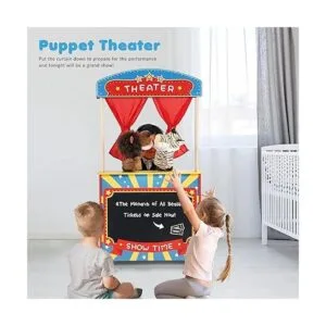 Títeres de madera para teatro de marionetas de 2 manos_2