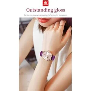 OLEVS Reloj mecánico automático para mujer correa de_7